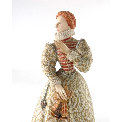 732 - Ronald van Ruyckevelt for Royal Worcester, a figure of Elizabeth I, circa 1974, together with a smal... 