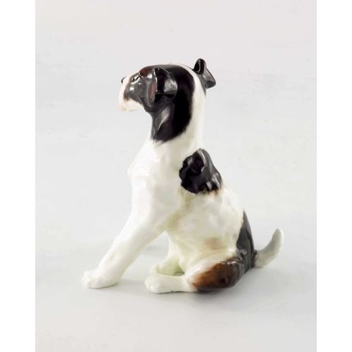 754 - Leslie Harradine for Royal Doulton, a Fox Terrier figure, HN997, modelled sitting, 13.5cm high