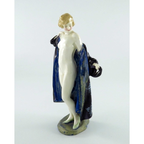 759 - Leslie Harradine for Royal Doulton, The Bather figure, HN687, circa 1930s, painted marks, 20cm high