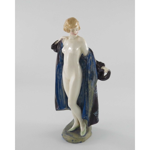 759 - Leslie Harradine for Royal Doulton, The Bather figure, HN687, circa 1930s, painted marks, 20cm high