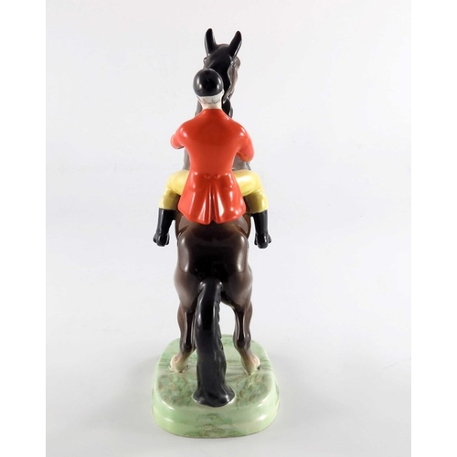 760 - A Beswick figure Huntsman on Rearing Horse, first version, with orange jacket and yellow trousers, 2... 