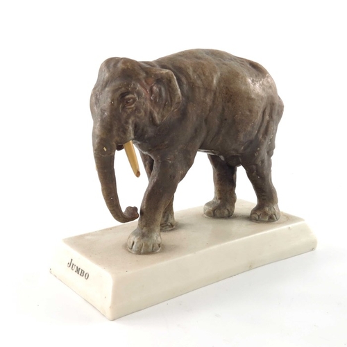 776 - A Copeland Spode parian paperweight figure of Jumbo, circa 1876, realistically modelled as the eleph... 