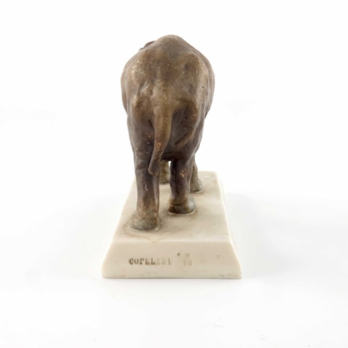 776 - A Copeland Spode parian paperweight figure of Jumbo, circa 1876, realistically modelled as the eleph... 