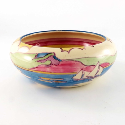 687 - Clarice Cliff for Newport Pottery, a Gibraltar bowl, designed circa 1931, ovoid form with inverted r... 