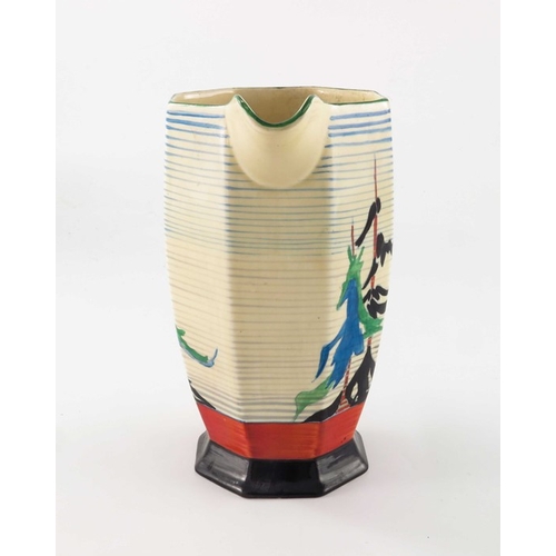 690 - Clarice Cliff for Wilkinson, a Pine Grove Athens jug, designed circa 1935, printed Bizarre marks, 20... 