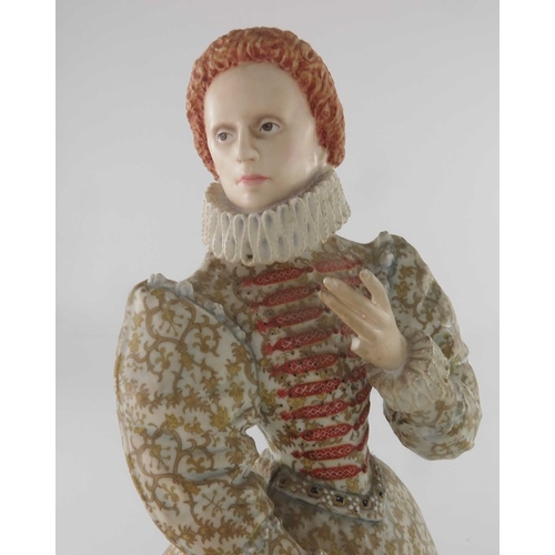 732 - Ronald van Ruyckevelt for Royal Worcester, a figure of Elizabeth I, circa 1974, together with a smal... 