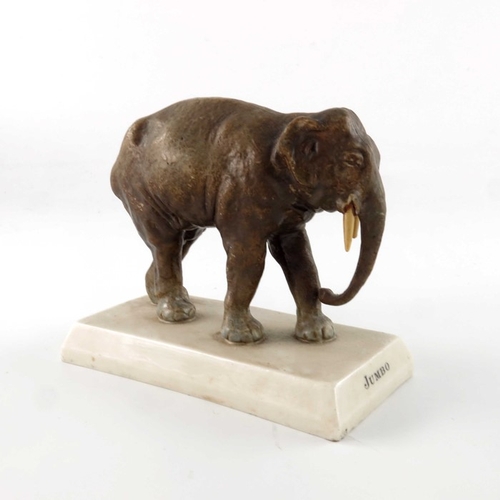 776 - A Copeland Spode parian paperweight figure of Jumbo, circa 1876, realistically modelled as the eleph... 