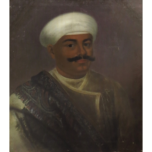 338 - Anglo Indian School (19th century), Portrait of a Maharaja, possibly by Benjamin Hudson, half-length... 