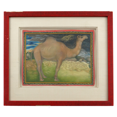 313 - Indian School (19th century), Camel Study, watercolour, 21cm x 27cm, framed