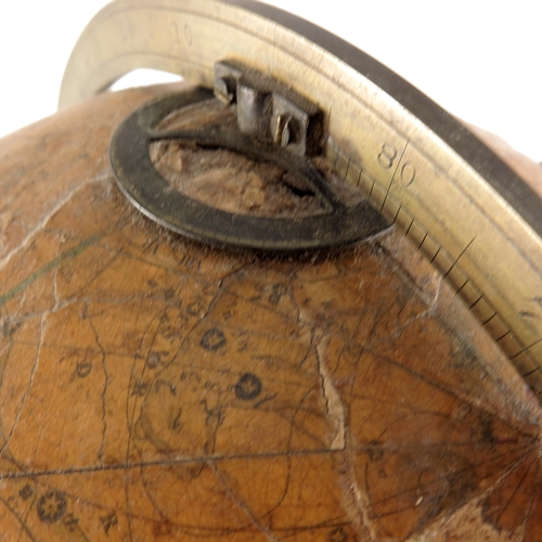 467 - A George III celestial twelve inch globe, by William Bardin, 1800, on mahogany desk stand with brass... 