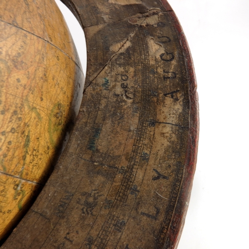 467 - A George III celestial twelve inch globe, by William Bardin, 1800, on mahogany desk stand with brass... 