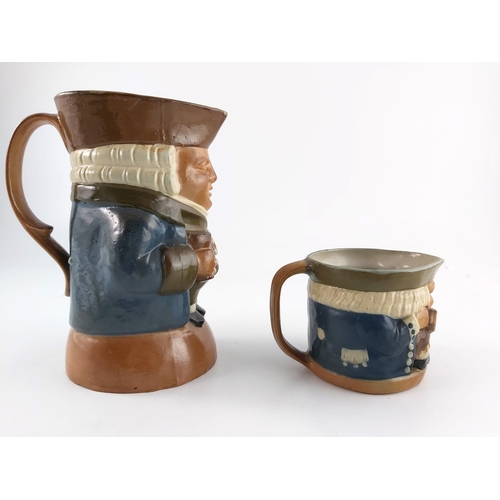 662 - Harry Simeon for Doulton Lambeth, two stoneware Toby jugs, one modelled with bottle and wine glass, ... 