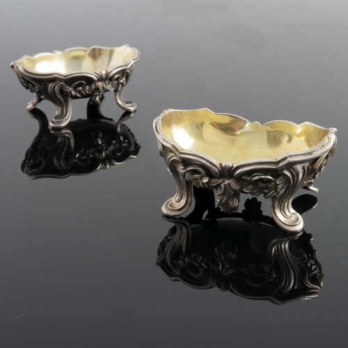 50 - A pair of 18th century Italian silver salt cellars, Giuliano Gabriel Marcello, Turin circa 1770, eac... 