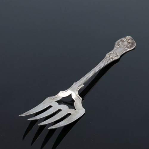 78 - A Victorian silver serving fork, George Adams, London 1847, single struck Queen's Pattern, 27cm long... 