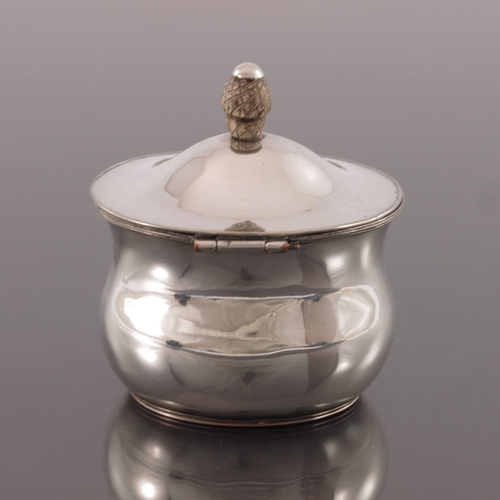 106 - A George III Old Sheffield Plate tea caddy, circa 1780, ogee bombe form with domed hinged lid and ca... 