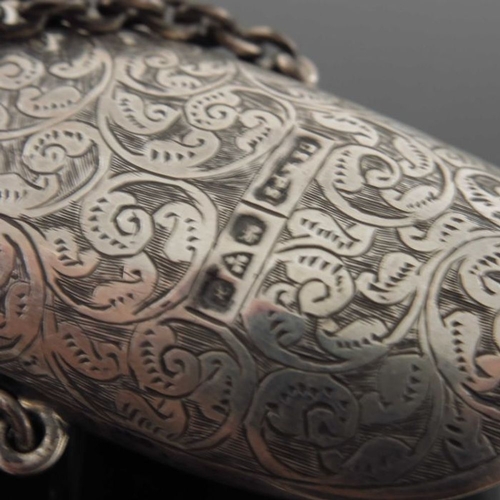 133 - An Edwardian silver spectacle case with chain, Cornelius Desormeaux Saunders & James Francis Holling... 