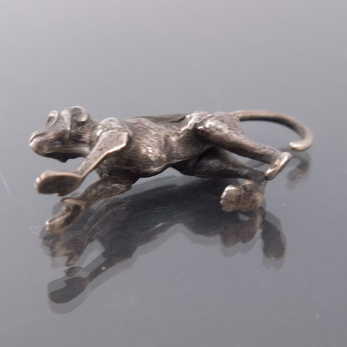 163 - An Edwardian novelty silver pin cushion, Levi and Salaman, Birmingham 1909, modelled as a monkey, wi... 