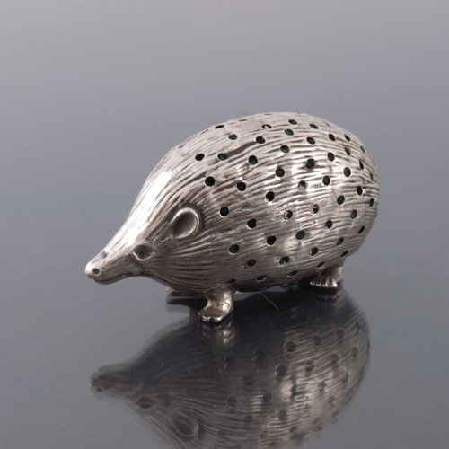 166 - An Edwardian novelty silver pin cushion, Adie and Lovekin, Birmingham 1906, modelled as a hedgehog o... 