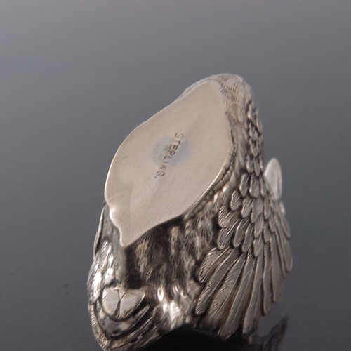 170 - An Edwardian novelty silver pin cushion, Levi and Salaman, Birmingham 1901, modelled as a swan, set ... 