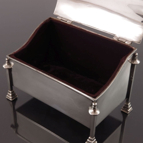 216 - A Victorian silver jewellery casket, Martin Hall and Co., Sheffield 1896, rectangular form with ogee... 