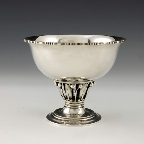 284 - Georg Jensen, a Danish silver Louvre bowl, model 180B, designed circa 1914, the planished bowl with ... 