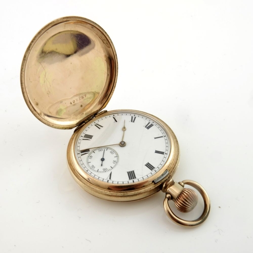 335 - Waltham, a 14ct gold plated pocket watch, keyless manual wind movement signed American Waltham USA T... 