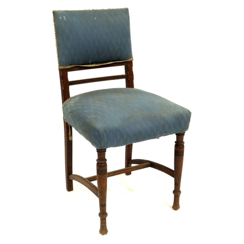 368 - An Aesthetic Movement oak chair, circa 1880, turned Egyptian style baluster form legs with curved si... 