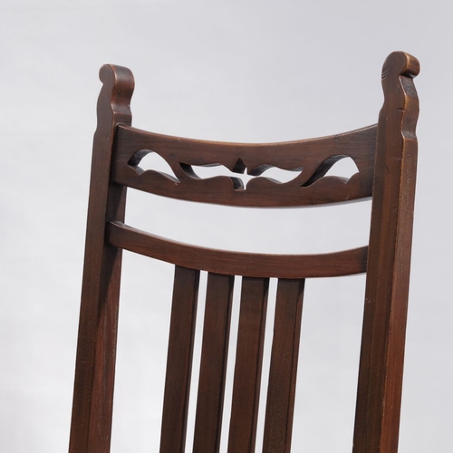 375 - Wylie and Lochhead (attributed), three Arts and Crafts Glasgow School mahogany chairs, circa 1905, e... 