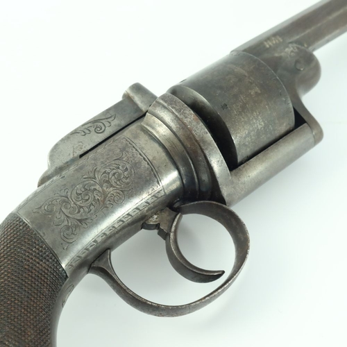 426 - An English .44 calibre six shot transitional percussion revolver, circa 1850, octagonal barrel with ... 