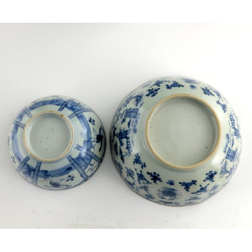 442 - A pair of 19th Chinese blue and white sleeve vases, decorated with dragons amongst foliage, blue pai... 