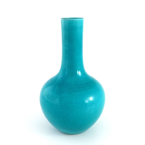 450 - A Chinese blue monochrome baluster vase, late 19th/early 20th Century, unmarked, height 20cm