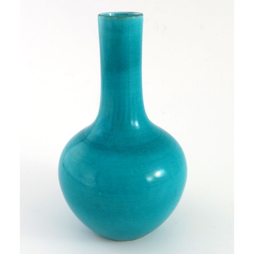 450 - A Chinese blue monochrome baluster vase, late 19th/early 20th Century, unmarked, height 20cm