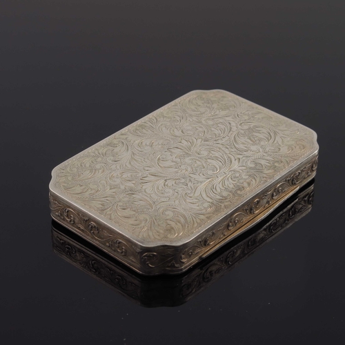 28 - An Austrian silver gilt and champleve enamelled snuff box, Vienna circa 1900, canted rectangular for... 