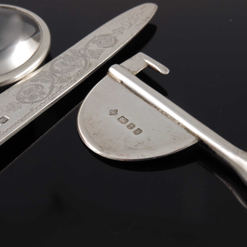 40 - An Edwardian silver and ivory fruit knife and fork, William Briggs and Co., Sheffield 1903, together... 