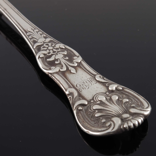 88 - A Victorian silver stilton scoop, Elizabeth Eaton, London 1854, Queens Pattern, 20.5cm long, 2.85ozt