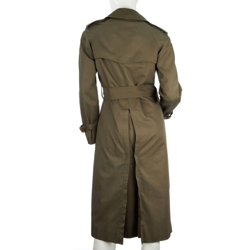 18 - Burberry, a ladies knee-length classic khaki green trench coat, featuring a fully detachable interio... 