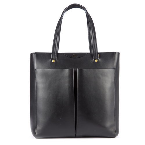 4 - Anya Hindmarch, a Nevis handbag, crafted from smooth black calf leather, featuring two large front o... 