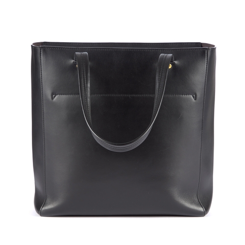4 - Anya Hindmarch, a Nevis handbag, crafted from smooth black calf leather, featuring two large front o... 