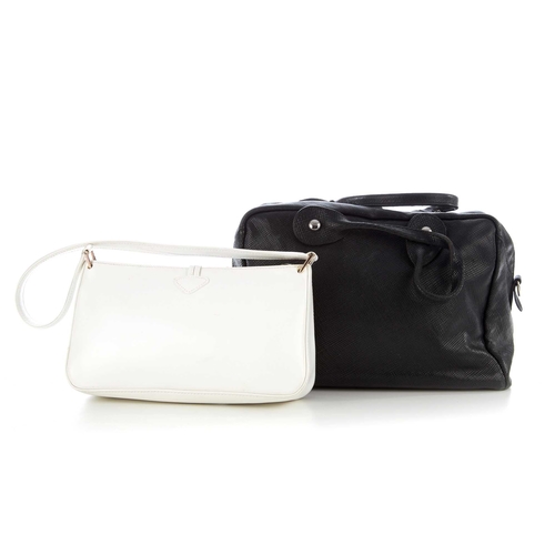 198 - Longchamp, two leather handbags, to include a white leather baguette handbag featuring a single leat... 