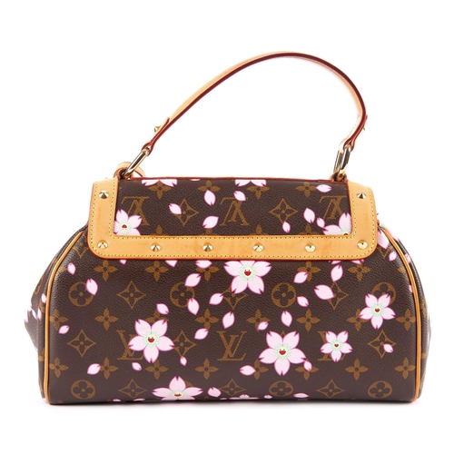 199 - Louis Vuitton, a Cherry Blossom Retro handbag, designed with pink smiley faced cherry blossoms print... 