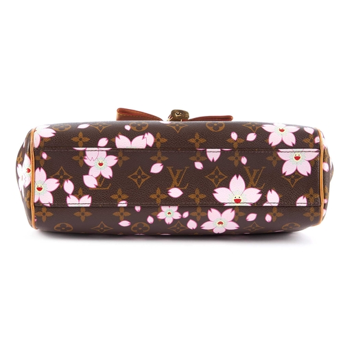 199 - Louis Vuitton, a Cherry Blossom Retro handbag, designed with pink smiley faced cherry blossoms print... 