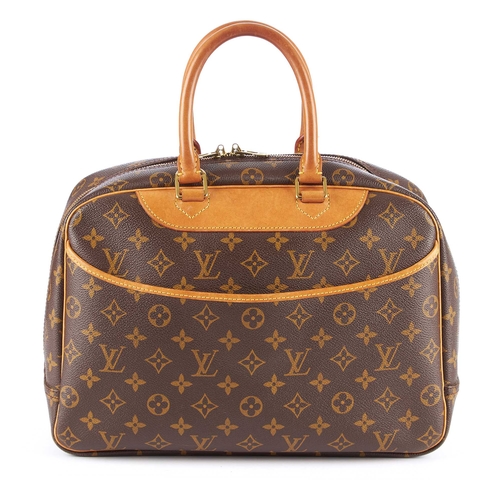 204 - Louis Vuitton, a monogram Deauville handbag, designed with natural vachetta leather trim, featuring ... 