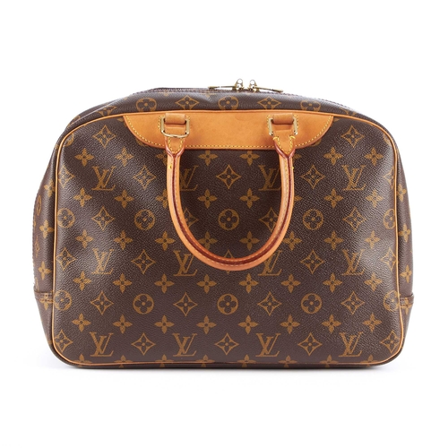 204 - Louis Vuitton, a monogram Deauville handbag, designed with natural vachetta leather trim, featuring ... 