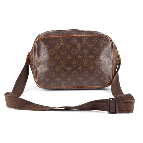 217 - Louis Vuitton, a monogram Reporter PM handbag, featuring natural tan leather trim, with an adjustabl... 