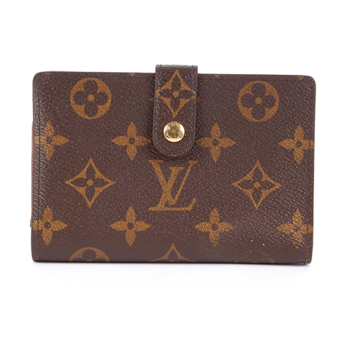 226 - Louis Vuitton, a monogram French Kiss Lock wallet, featuring a coin compartment to one side with gol... 