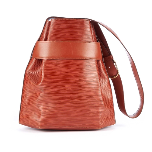 233 - Louis Vuitton, a tan epi Sac D'Epaule PM handbag, crafted from tan textured epi leather with smooth ... 