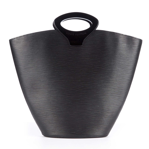 235 - Louis Vuitton, a black epi Noctambule tote, featuring sleek resin top handles, an open top and grey ... 