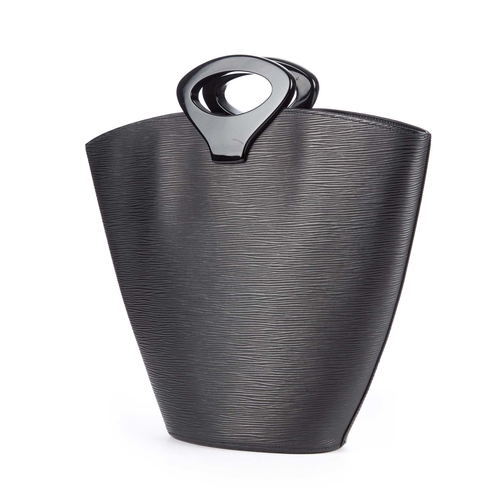 235 - Louis Vuitton, a black epi Noctambule tote, featuring sleek resin top handles, an open top and grey ... 
