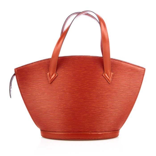 237 - Louis Vuitton, a tan epi St Jacques PM handbag, designed with a structured fan shape in maker's tan ... 