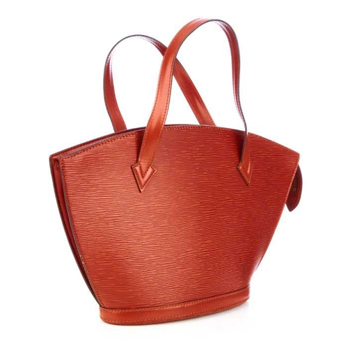 237 - Louis Vuitton, a tan epi St Jacques PM handbag, designed with a structured fan shape in maker's tan ... 